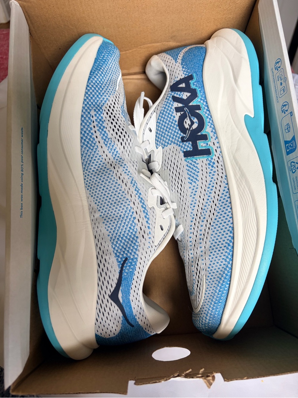 HOKA Mens Sky-Blue Lightweight Running Shoes